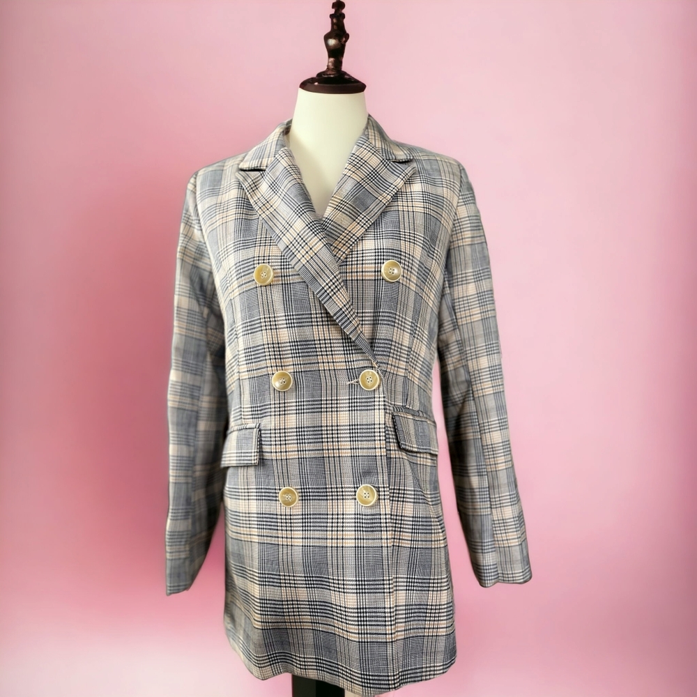 Nasty Gal Plaid Blazer Size M